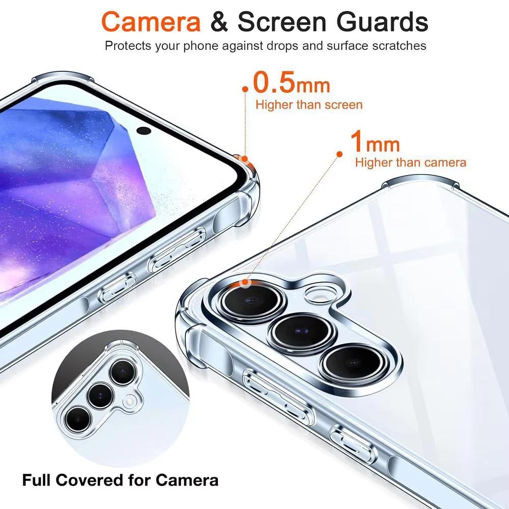 Air-Bag Clear Case For Samsung Galaxy A06 A05 A05S A16 A15 A14 A26 A25 A24 A36 A35 A34 A56 A55 A54 5G Shockproof Silicone Cover