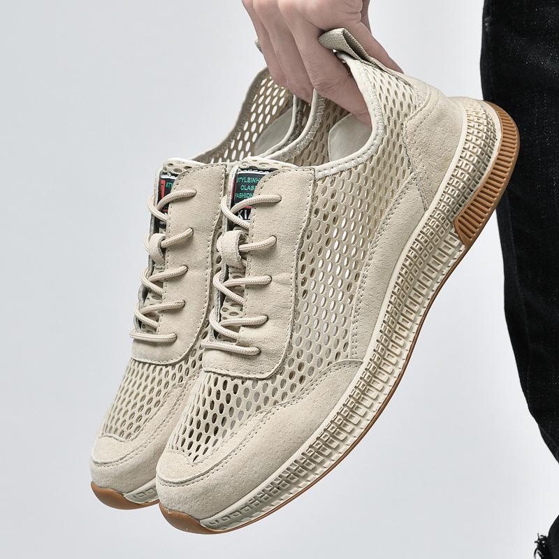 Men's Casual Shoes Breathable Summer Sneakers Men Outdoor Mesh Suede Shoes Man High-Quality Comfortable Leisure Walking Shoes