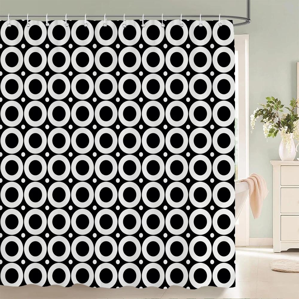 

1 Pc Abstract Geometric Shower Curtains Bathroom Polyester Bath Curtains Printing Boho Shower Curtain Decor With Hooks Curtain W60H190(CM)-1 Pcs