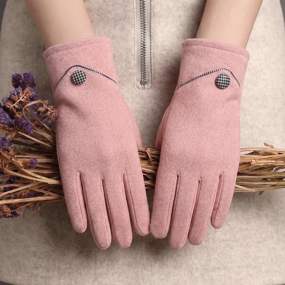Warm Gloves Three-Line Cycling Rabbit Velvet Men'S And Women'S Fashion Cold-Proof Touch Screen Velvet Outdoor Autumn And Winter Gloves