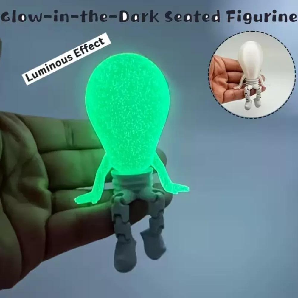 Glow-in-the-Dark Glowing Bulb Figurine Plastic Mini Bulb Statue Father'S Day