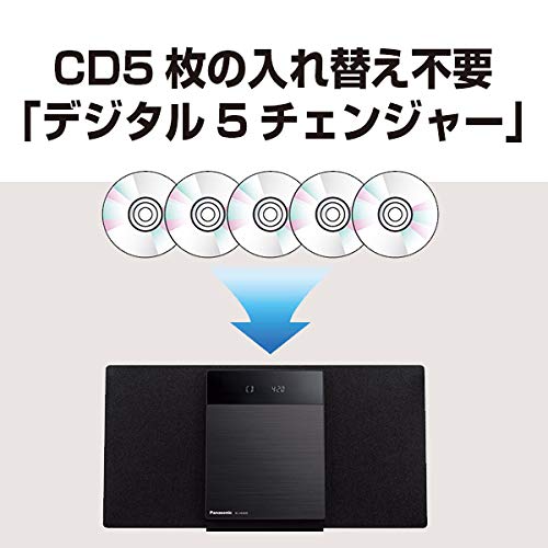 Panasonic Mini Component 2 Band Bluetooth Compatible Digital 5 Changer with USB Memory Recording Function FM/AM SC-HC420-S