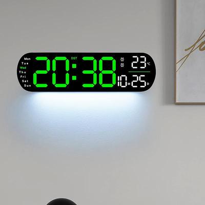 Multifunktionale LED Digital-Wanduhr mit Alarm und Timer - Großer Bildschirm für Wohnzimmer