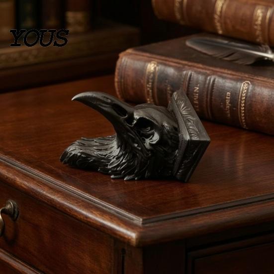 Unique Birthday Gift for Goth Eagle Head Statue, 3D Printed Animal Sculpture, Gothic Jewelry Hollow Storage Bowl Organizer Keys, Small Items,
