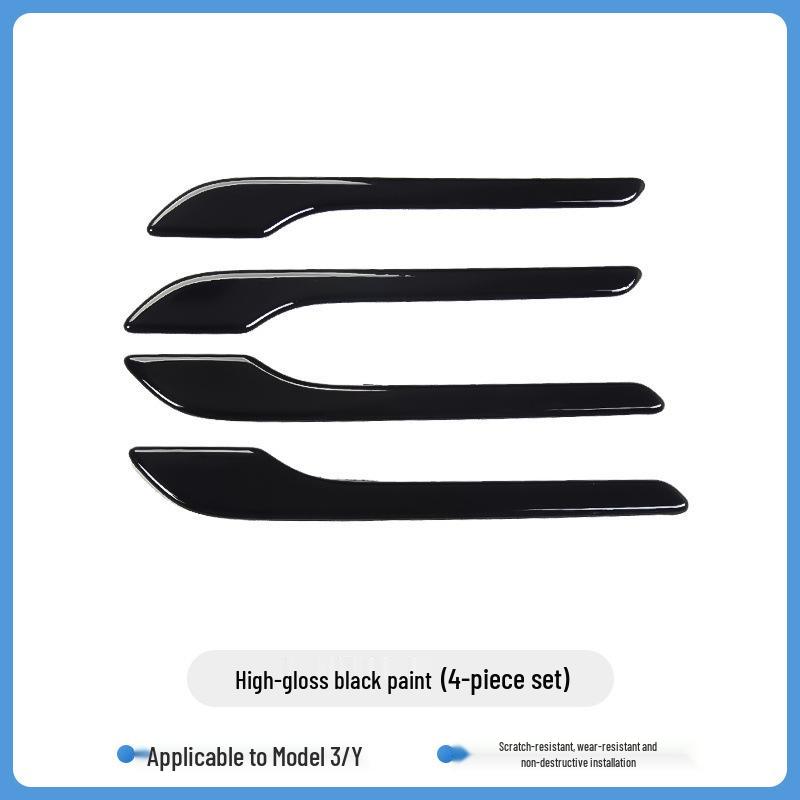 Carbon Fiber Door Handle Covers for Tesla Model Y & 3 - Black Mod Accessories