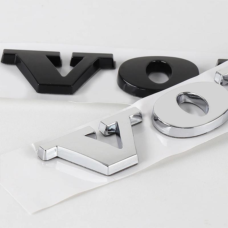 Car Abs 3D Letter Stickers Volvo Trunk Logo Stickers Volvo XC60 Xc90 V40 V60 S60 V50 V90 S80 C40 XC40 V70 XC70 C30 C70 Rdesign
