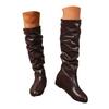 Damen kniehohe Keilstiefel Damen kniehohe Stiefel Runde Spitze Weite Wade zum Hineinschlüpfen Klobige Reitstiefel Für Schuhe Für Damen