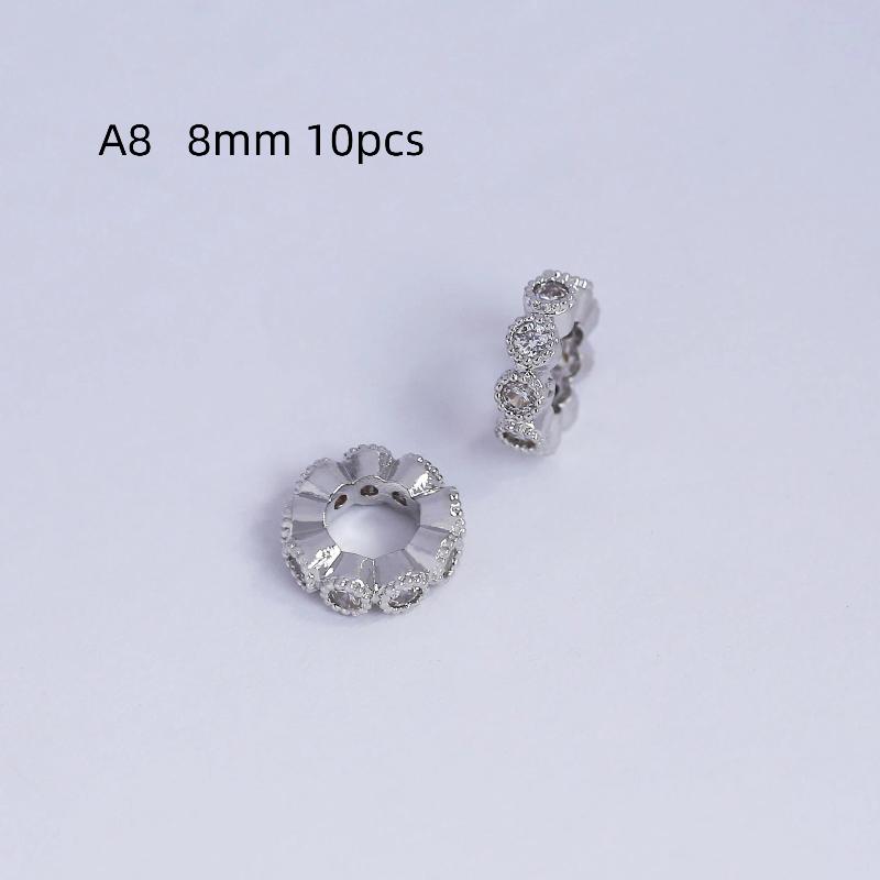 10/20Pcs Diy Accessories Metal Rhinestone Wave Shape Spacer Beads For Jewelry Making Bracelets Beads Separator Beads