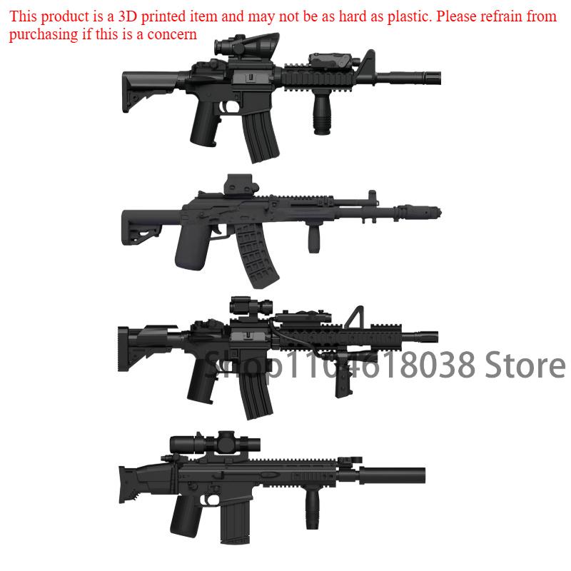 Military Soldiers Figures Weapons Building Blocks Accessories Two-color Guns Assault Sniper Rifles M16 M4 Model Bricks Toy Gift