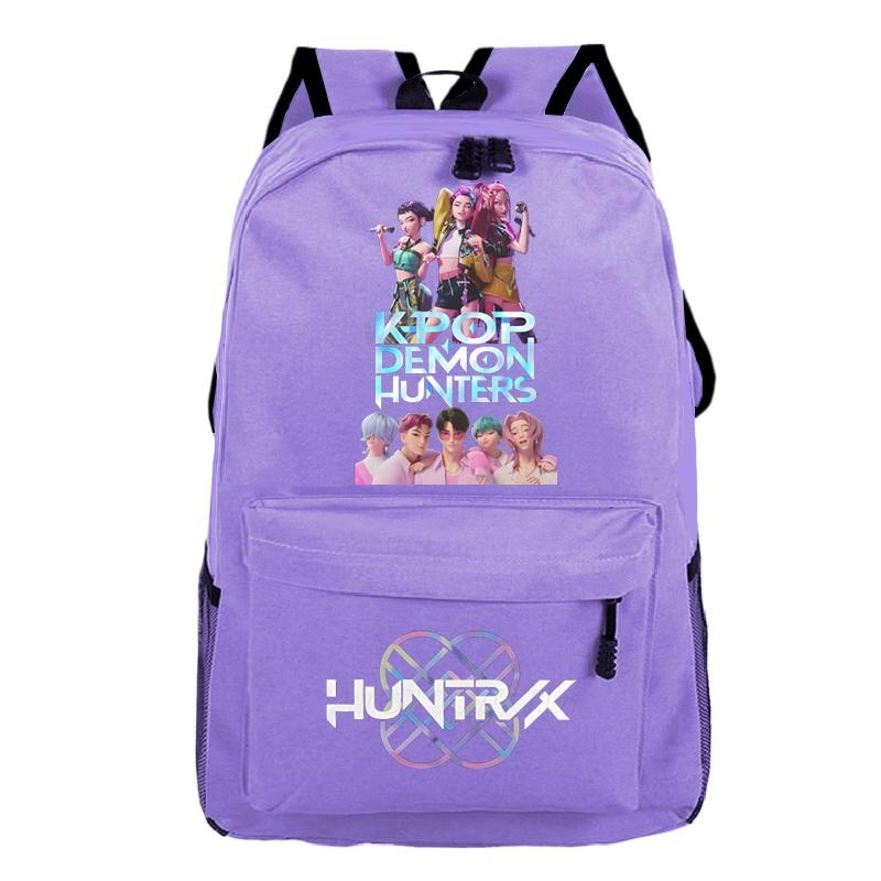 KPop Demon Hunters Backpacks Huntrix Girls Kids Mochila Boys Children Saja Boys Canvas Knapsack Students Cartoon Movie School Bags