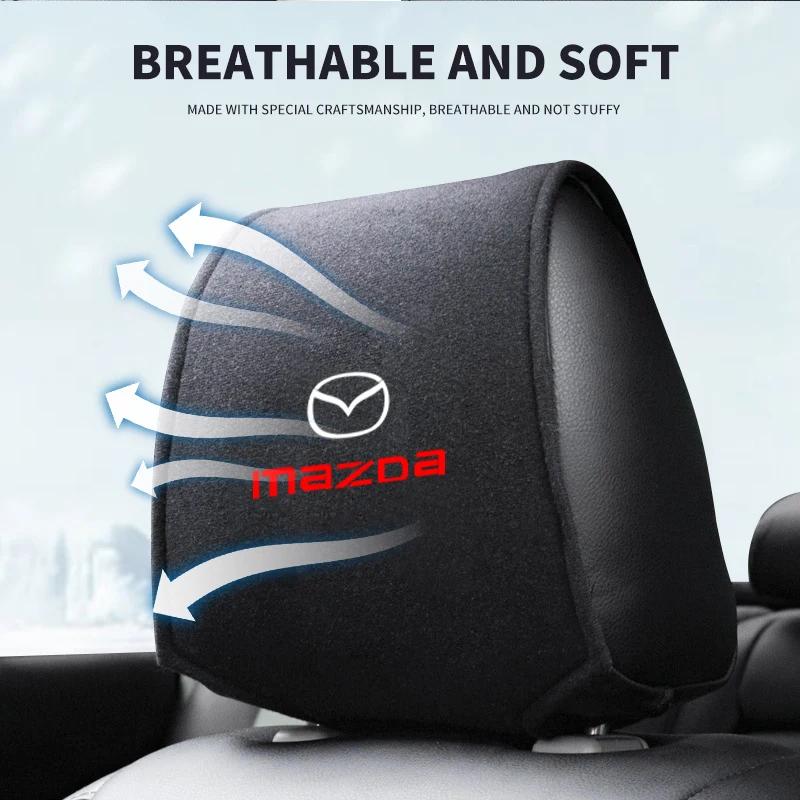 Potah opěrky hlavy s logem auta Podložka na krk sedadla Obal Chránič Polštářek pro Mazda 3 6 CX3 CX4 CX5 CX7 CX8 CX9 CX30 RX7 Atenza Axela