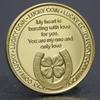 Moneta della Confessione in Oro Quadrifoglio - Gettoncino Dorato Portafortuna Regalo