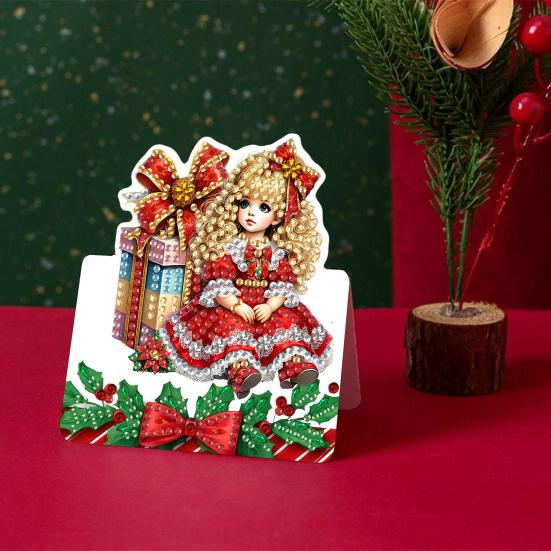 6 Pcs DIY Rhinestone Painting Birthday Gnome Greeting Card Kit 5D Rhinestone Art Birthday Cards for Adults Kids Anniversary Holiday Gifts