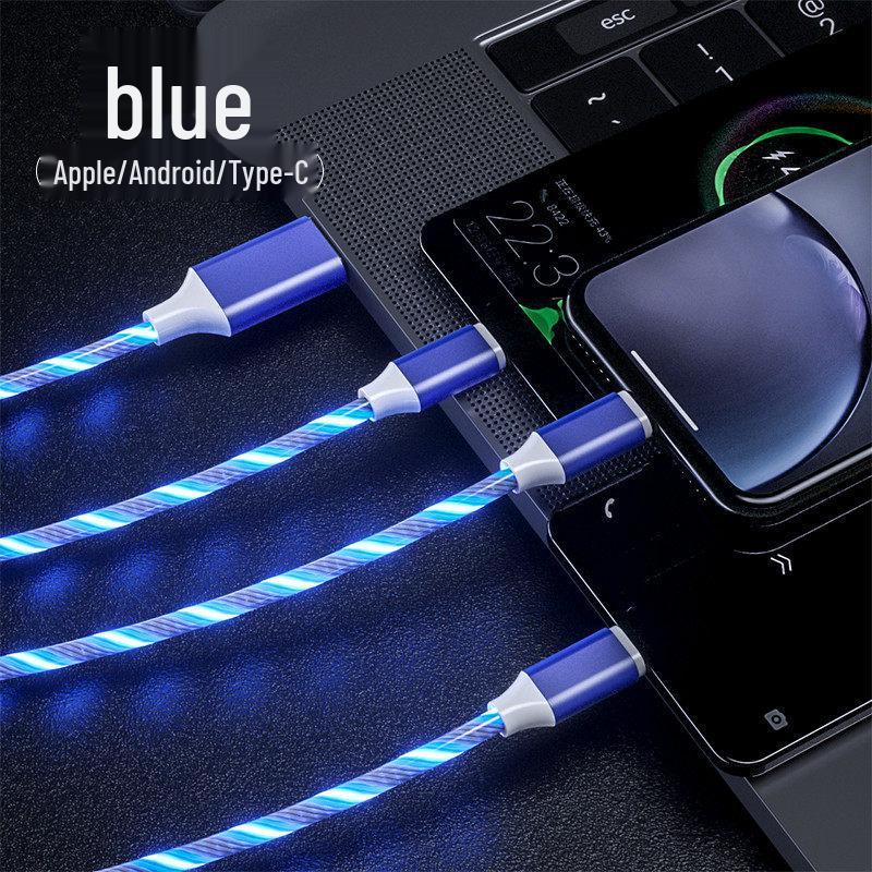 

Светящийся кабель для зарядки 3-в-1 с динамической подсветкой для Apple, Android, TYPE-C