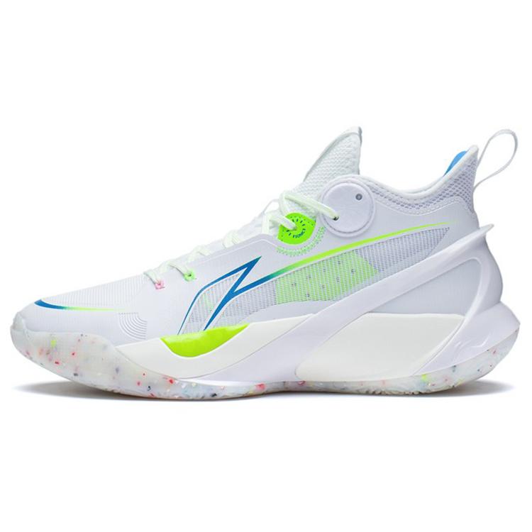 New LiNing SONIC 10 Cushioning Anti Slip And Wear Resistant Coverage Support Mid Top Basketball Shoes Men's White ABAS069-3