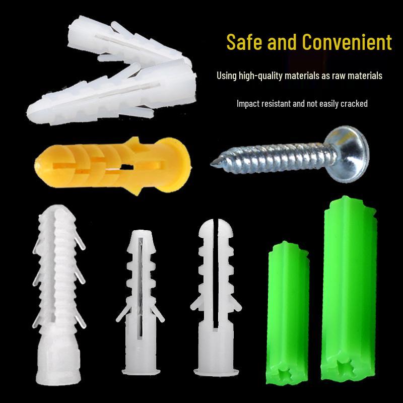 Plastic Expansion Tube: Round, Square, Triangle Wall Plug & Screw Set