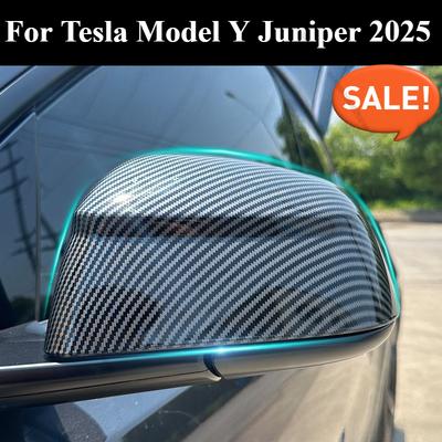 Spiegelkap Achterkant Voor Tesla Model Y Juniper 2025 ABS Koolstofvezel Achteruitkijkspiegel Zijbeschermkap Decor Auto Accessoires