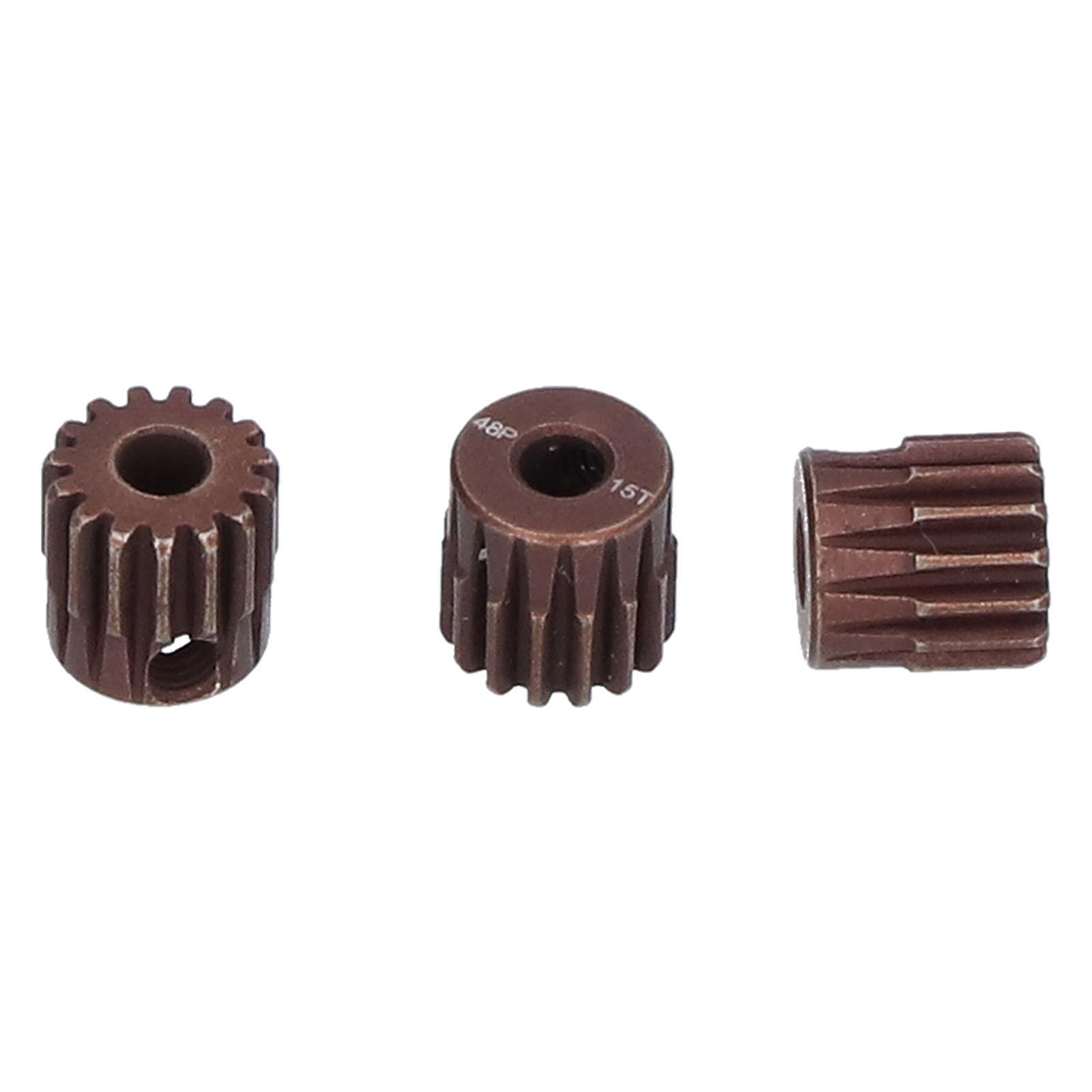 

3Pcs 48DP 15T Steel Pinion Gear Set for 110 RC Car 3.175mm Shaft BrushlessBrushed Motor