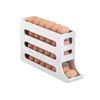 4 Tier Egg Storage Box Organizer for Refrigerator Rolling Egg Organizer Holder Fridge Storage Organizer Food Storage Container