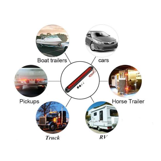10-30V 15 LED Waterproof Trailer Truck Turn Signal Lamp Bar Tail Light Strip