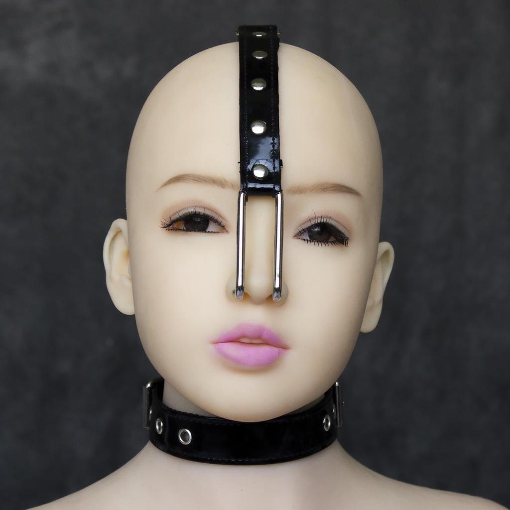 Adult Metal Nose Hook and Neck Collar Gag Restraint