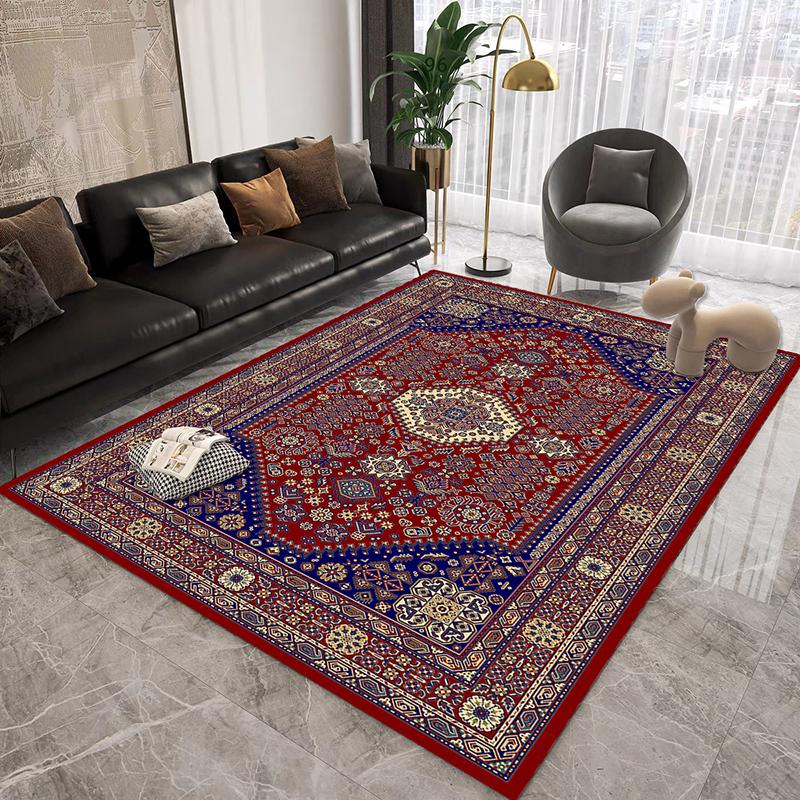 Persian Retro Carpet for Living Room Luxury Decoration Home Bedroom Washable Non-slip Rug Kitchen Easy Clean Lint-free Floor Mat