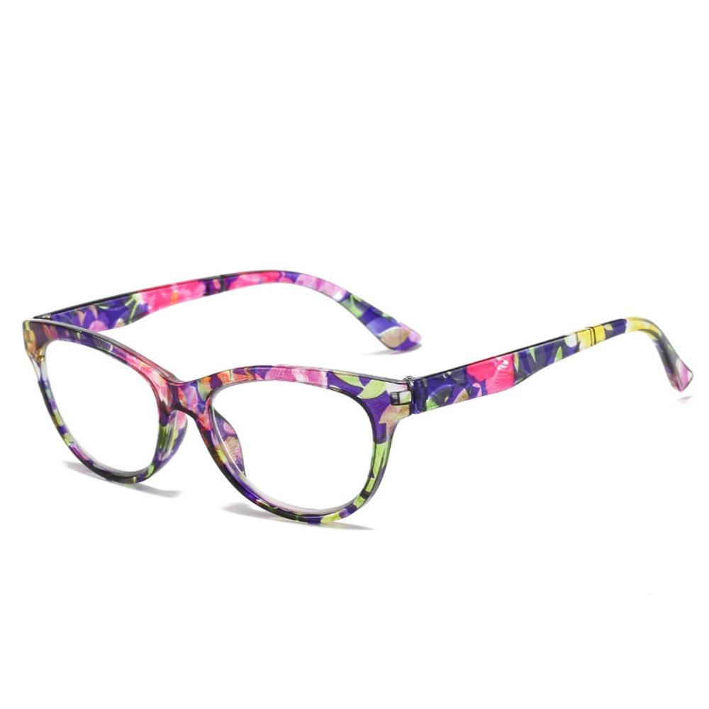 

Men Women Portable Flower Eye Protection Reading Glasses Eyeglasses Ultra Light Frame Anti-Blue Light Strength 350 фіолетовий