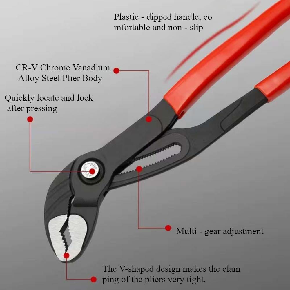 7 10 12 Inch Quick Adjust V Jaw Tongue Groove Pliers Universal Plumbing Pliers Water Pump Pliers for Plumbing Work