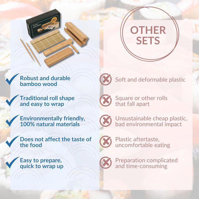 Kit De Fabrication À Sushis - Toys4Boys - 3 Pièces - 100% Bambou - Design Contemporain