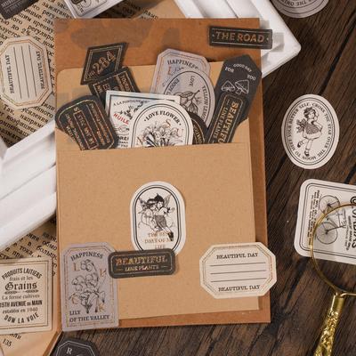 Yi Niao Retro Heißfolien-Sticker-Set: 'Jahre des Friedens' Serie - 40 Stück, 6 Designs