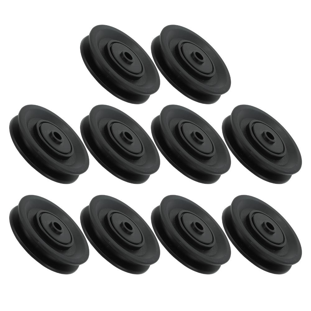 10pcs Nylon Bearing Pulley Wheel Smooth Gym Equipment Pulley Durable DIY Pulley Wheel  Home Fitness 10 pcs
