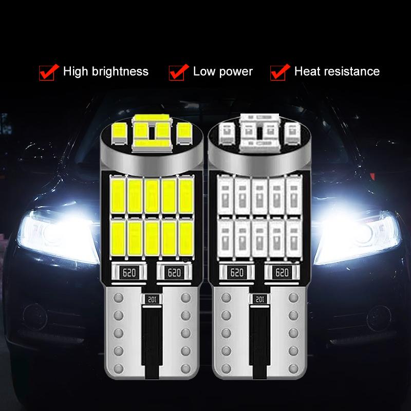 SEAMETAL 2pcs T10 W5W Led Car Light 26smd 4014 Lamp Bulb Automobile License Plate Lighting 6000K 12V