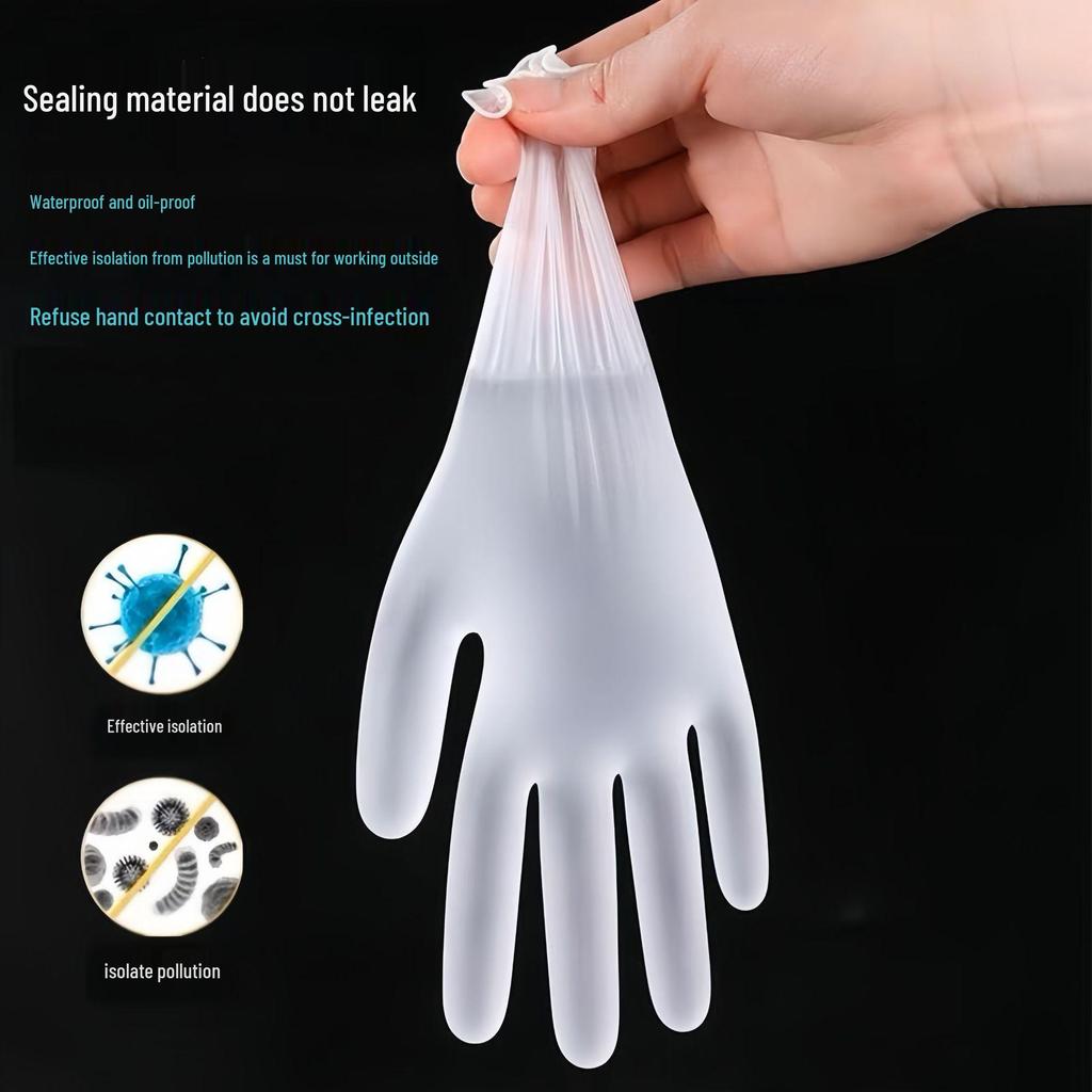 Durable Food-Grade Transparent TPE Disposable Gloves for Kitchen & Cleaning