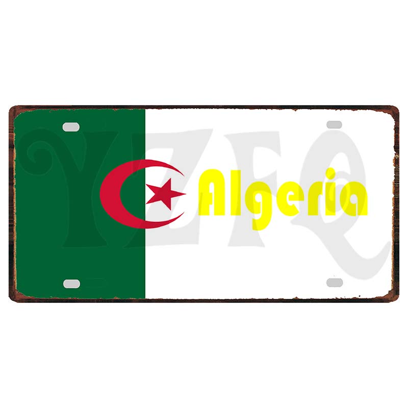 YZFQCuba Jemen Haiti Bahamas Uruguay Nationalflagga Metall Vintage Resesouvenir Väggbutik Hem Konstdekor 30X15CM DC-1416B