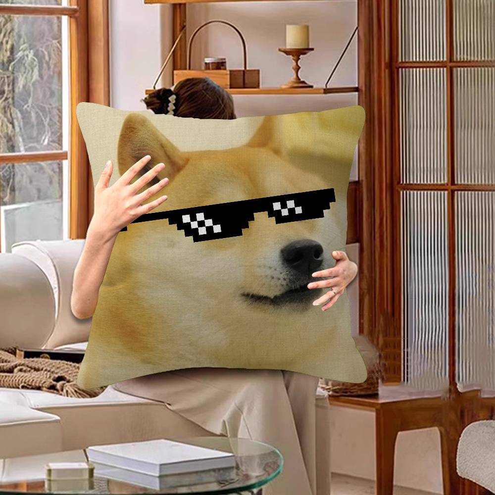 Abstract Shiba Inu Print Cushion Cover Car Throw Pillow Case For Sofa Car Christmas Gift 40X40Cm 45X45Cm