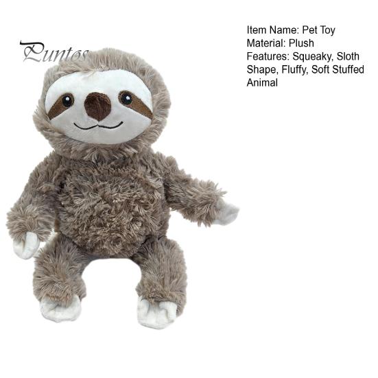 Puppy Chew Toy Dog Plush Sloth Interactive Squeaky Pet Teeth Cleaning Boredom Relief Stuffed Animal Soft Teething for Dogs Tug-of-War
