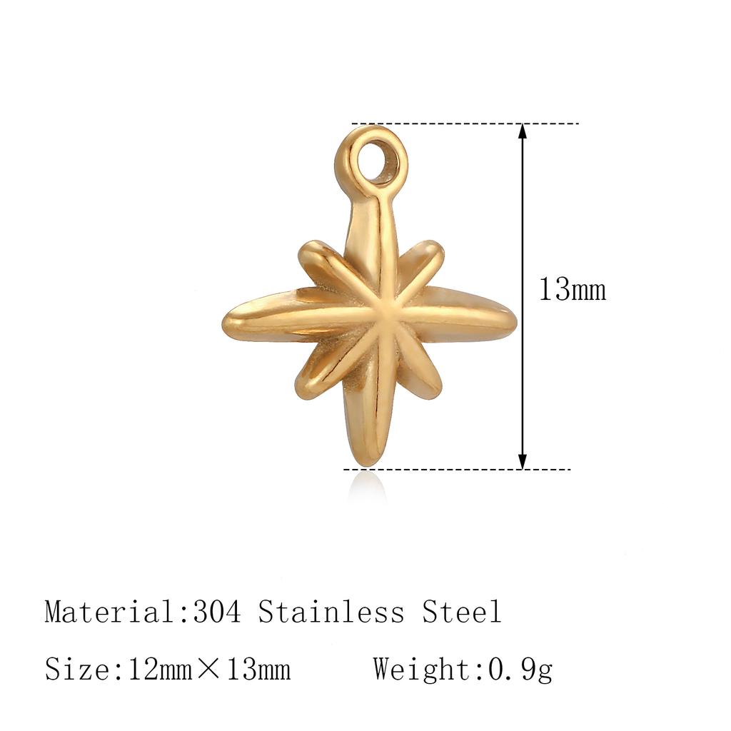 3Pcs Pet Dog Claw/Compass North Star/Sea Wave/Cat's Paw Charms Stainless Small Pendants for Necklace Bracelet DIY Jewelry Making