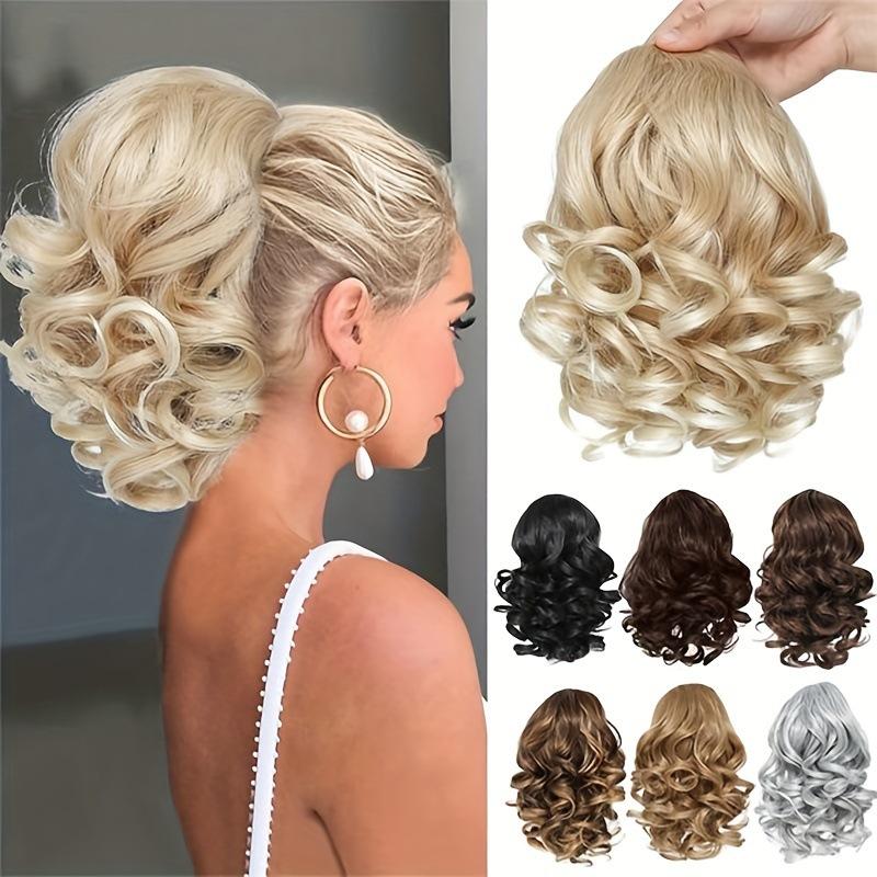 Big Wave Drawstring Ponytail Hairpiece Synthetic Hair 10-Strand Braided Design for More Volume, High Elasticity Band for Easy Wear, No Tangles,