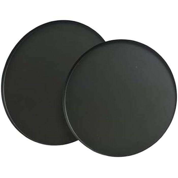 Plateau décoratif - DECORIS - Lot de 2 - Métal noir mat - 35 cm - Incassable