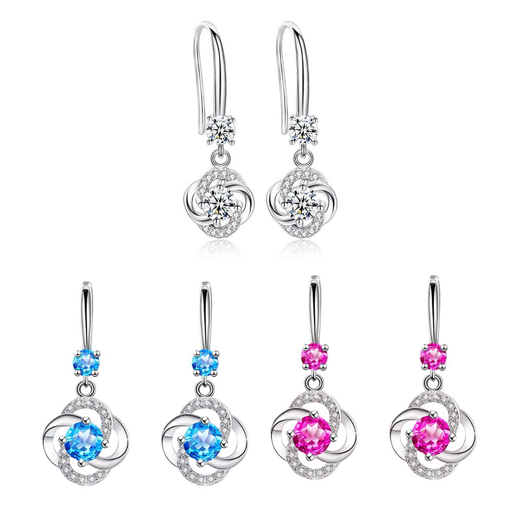 Studded Earrings Long Four Leaf Earrings Ear Hooks Women S Jewelry Birthday Christmas Gifts for Women Girls