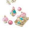 Uniquely Shaped Glass Christmas Ball - Macaron Cake Painted Ornament for Tree Decoration Colorful Holiday Decor