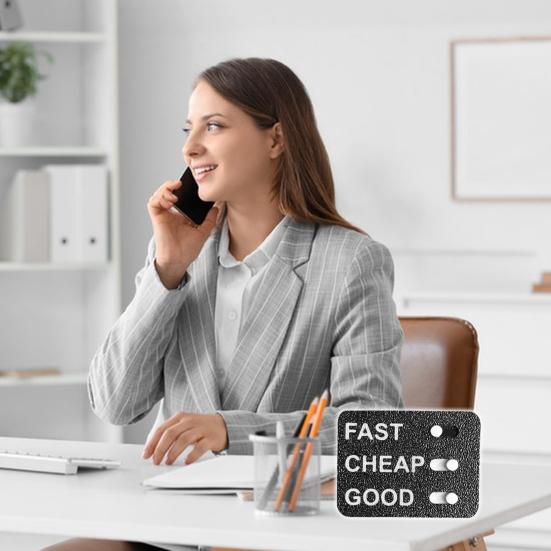 The Business Dilemma Slider 3D Printed Funny Office Decision Toy Fast Cheap or Good Dilemma Slider Corporate Desk Gadget