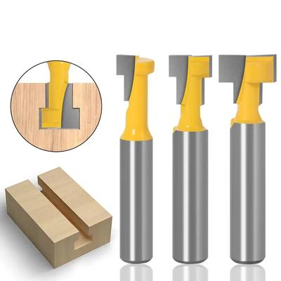 3 Pcs 8mm Shank Lock Hole Cutter Woodworking Milling Cutter,T-type Keyhole Cutter,carbide Material Chisel Cutter