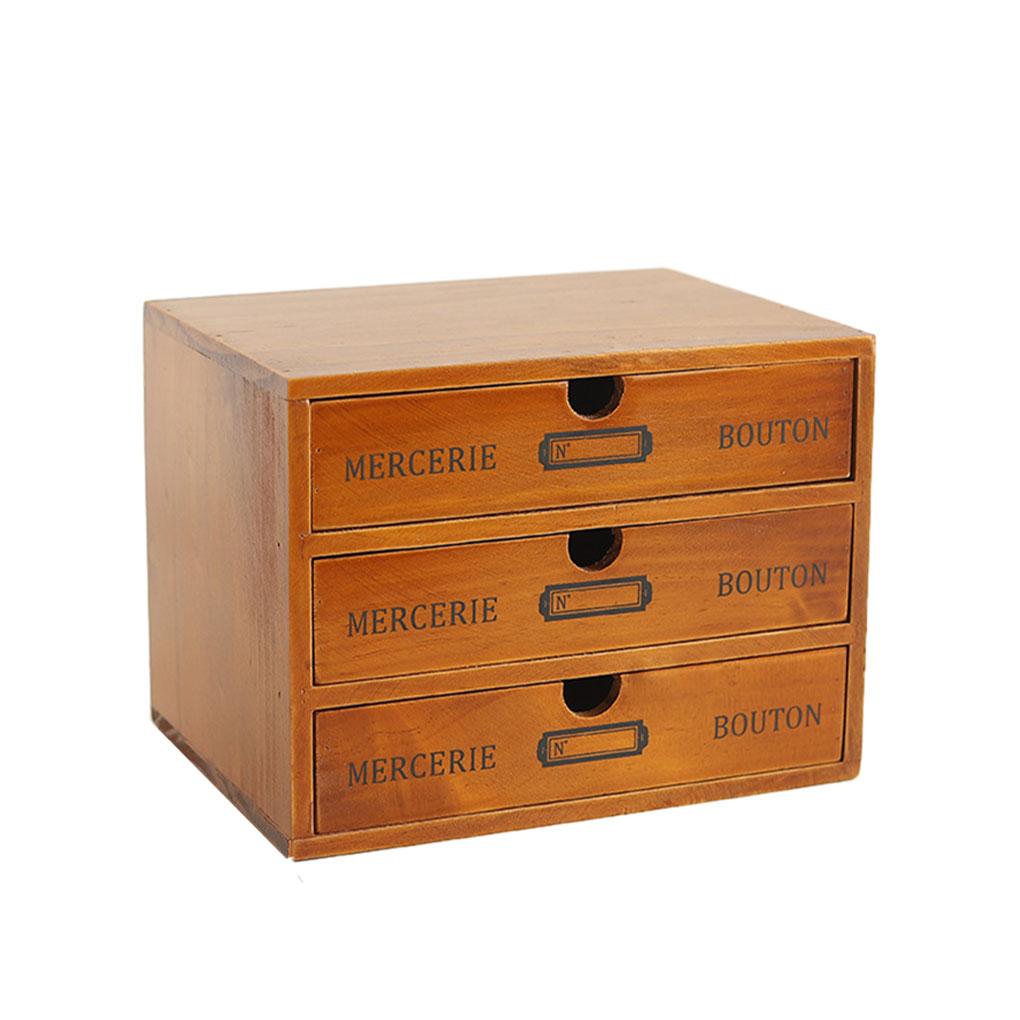 Vintage Wooden Drawer Organizer For Office Desk - Organized Storage Solution Office Desk Organizer