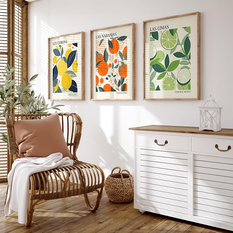 Boho Kitchen Fruit Citrus Lemon Orange Posters Prints Canvas Painting Botanical Wall Art Pictures for Living Room Home Decor