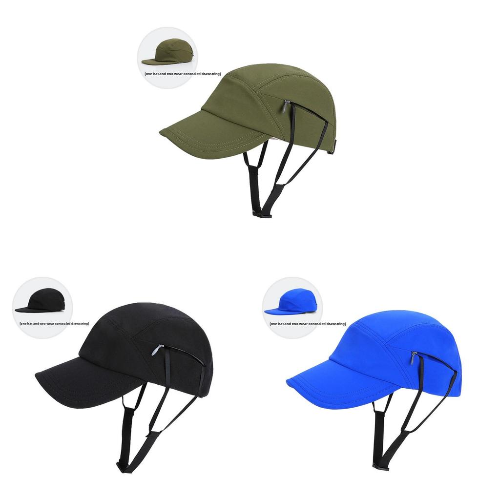 Summer Sun Protection Baseball Cap With Adjustable Chin Strap For Outdoor Cycling And Surfing