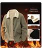Herren Winter Cordjackett, Samt gefüttert, Reverskragen, Trendiger lockerer Schnitt, Lässiges vielseitiges Design