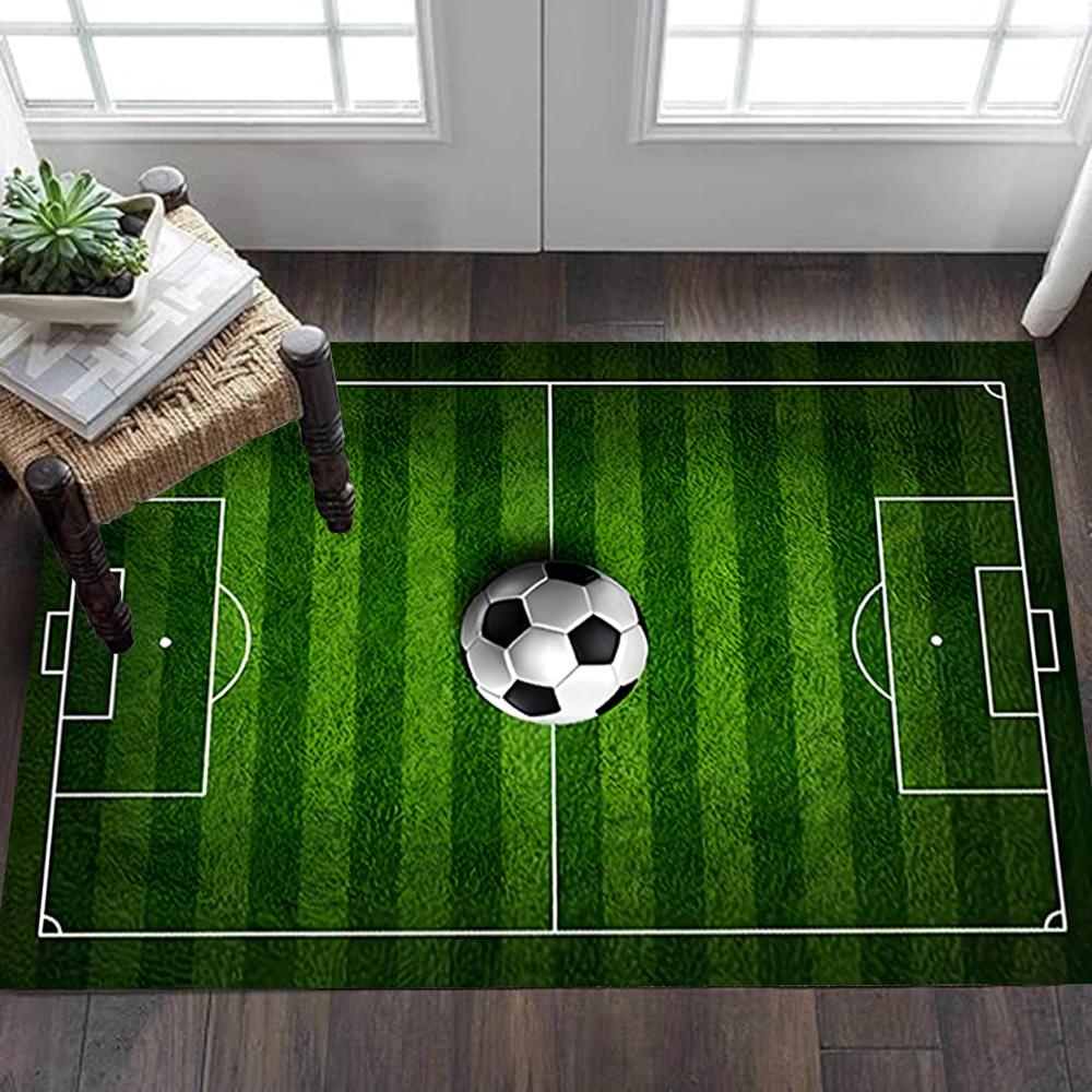 Tappeto Campo da Calcio,Tappeto,Soggiorno,Camera da Letto, Antiscivolo,Tappeto Quadrato