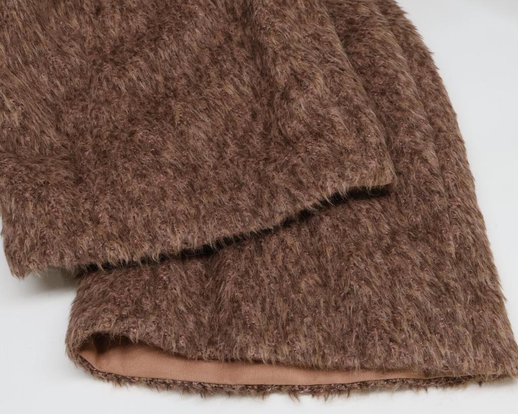 DRAWER [Good Condition] 6525-234-0757 Melange Shaggy Tailored Collar Coat 36 Pink brownUsed