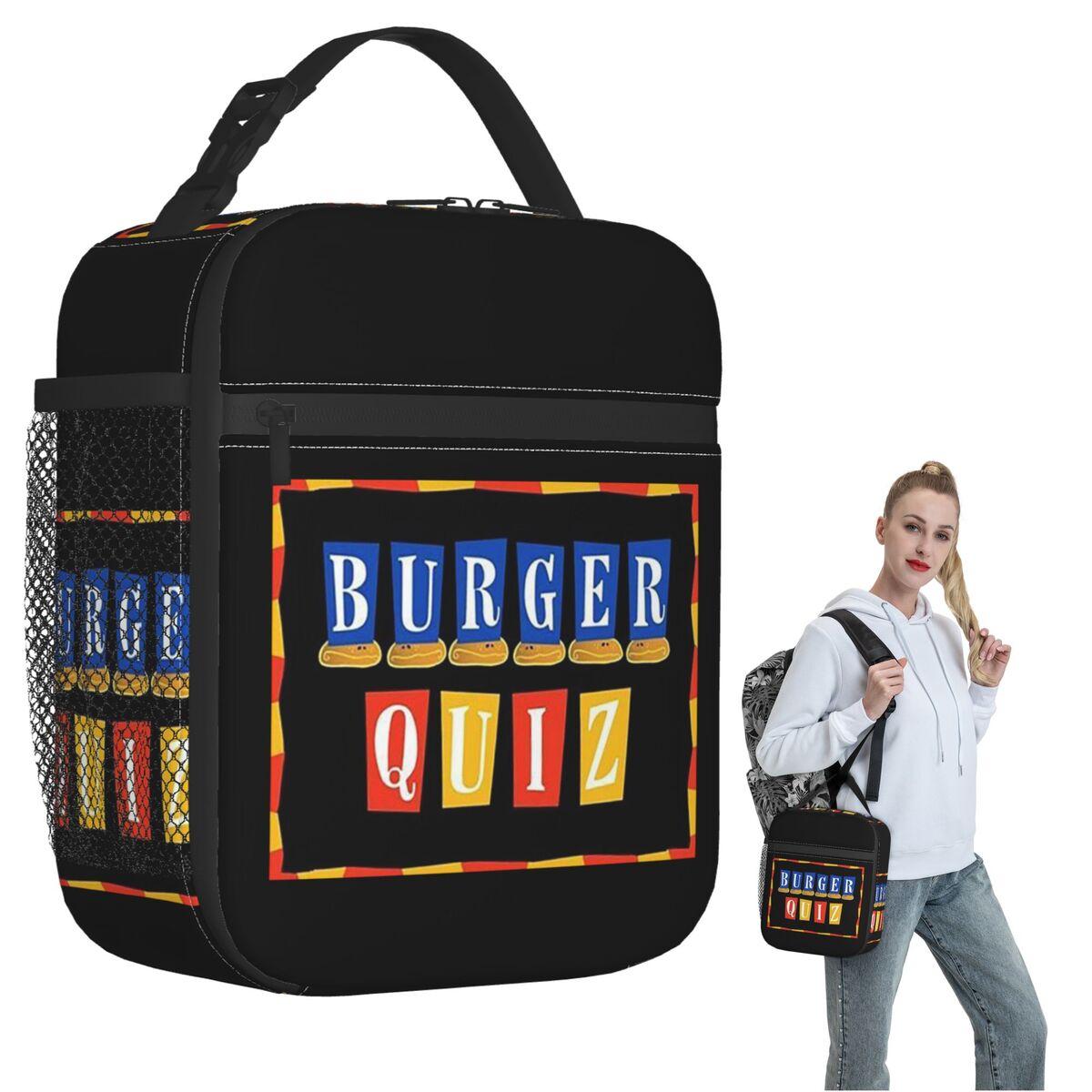Burger Quiz New Logo Insulated Lunch Bag for Women Children Leakproof Food Boxes Thermal Lunch Box Tote One Size